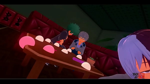 Boku No Hero Academia Yaoi – Todoroki sucking and jerking a dick while Deku and Bakugou look on – Asian Japanese Manga Anime Hentai Gay Porn