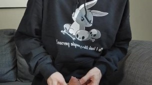 Bunny twink unleashes his monster from its chasisty cage