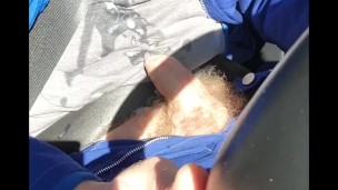 Cumshot in car while driving home