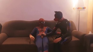 Puppy gets fucked by horny cosplay Spiderman
