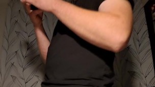 Young amateur shows sexy dance. He gets horny. Homemade video of a teenager alone at home