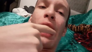 Giving myself a white christmas cum facial!