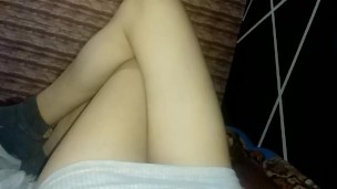 IN MY HORNY BED WITHOUT UNDERPANTS – Do you like my legs?