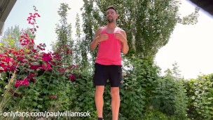 Short risky public nude at supermarket parking lot