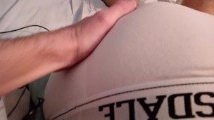 Taking off my white briefs then fingering my tight asshole with lots of moaning