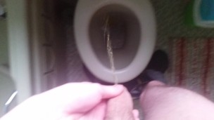 Teen pisses in toilet (short video)