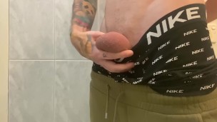 Top domin with big dick jerks off and cums