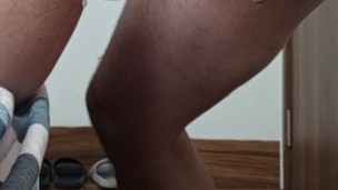 A straight man shoots in the stomach with a big dick, but is met with return fire.