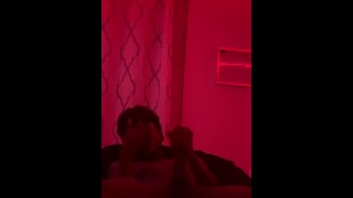 Black teen moans and jerks bbc till he busts a fat load
