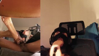 Gagging On Chad White Dildo While Stroking My Greasy Pole