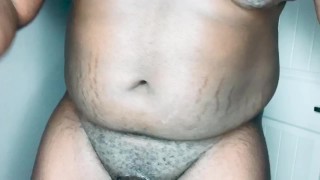 Muscular BBC shows off Body and Jerks While Watching Porn