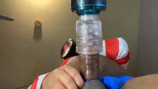 Automasturbator Milks Out A Moaning Cumshot From Masked Man