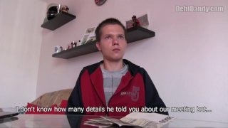 DEBT DANDY 244 –  Shy & Skinny Twink Gets Pounded By A Big Cock To Pay His Rent