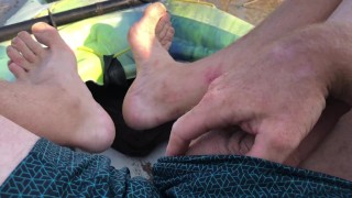 Risky Kayak Masturbation & Orgasm While Out On The Lake